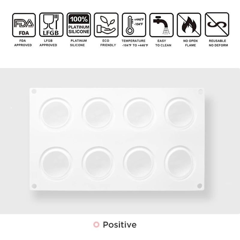 OCPO KITCHEN Orange Silicone Mold for Baking Mousse Cake, Chocolate, Fruit Dessert, Pudding, Jelly, Ice Cream Mould, Cake Decoration Mold, Non-Stick and Easy Release, 3D Orange Shape (8-Cavity) - Image 5